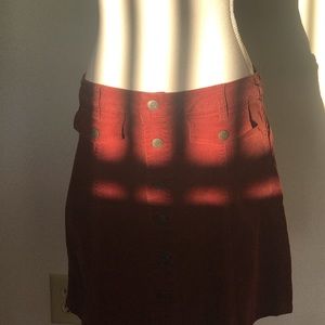 Red buttoned down skirt